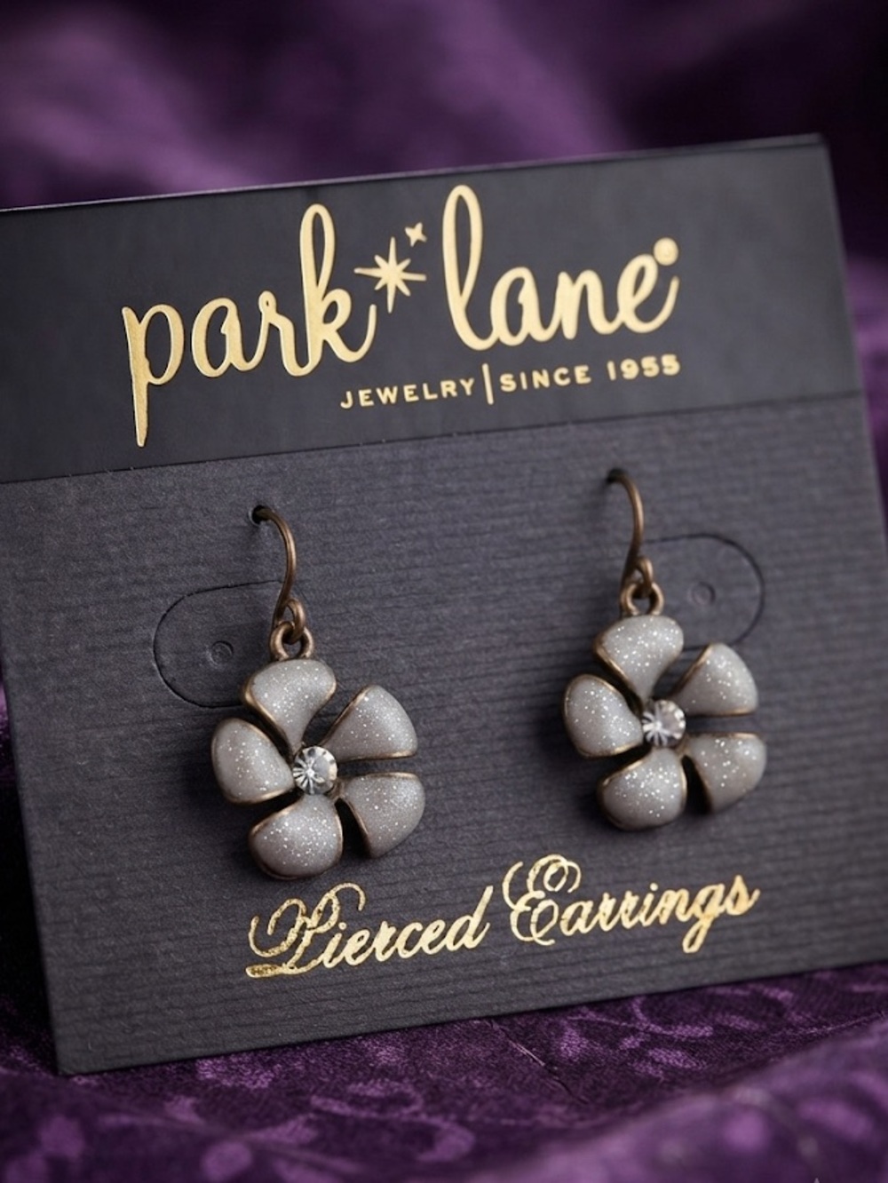 PARK LANE- Flower Crystal Drop Earrings